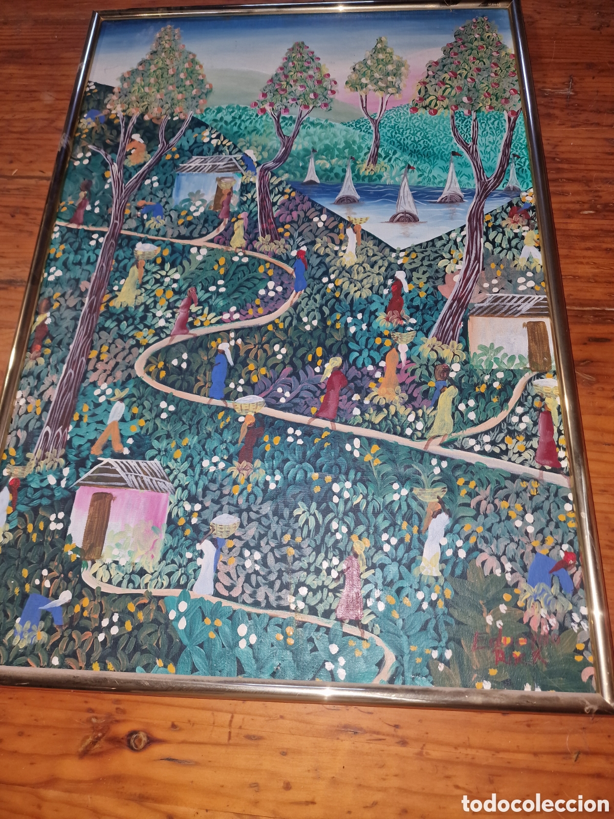 Arte: Bonito cuadro enmarcado,firmado,vintage