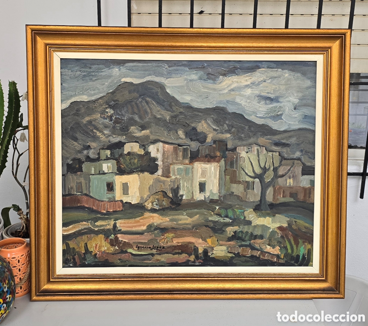 Arte: OLEO SOBRE TABLA DEL PINTOR MURCIANO IGNACIO LOPEZ . BUEN TAMA&Ntilde;O