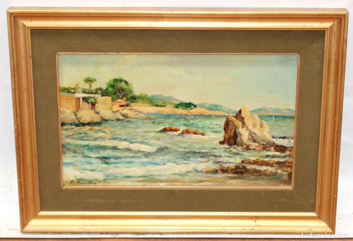 Arte: FELIX MUNILLA GONZALEZ (Madrid, 1885-1958) OLEO SOBRE TABLEX. VISTA COSTERA