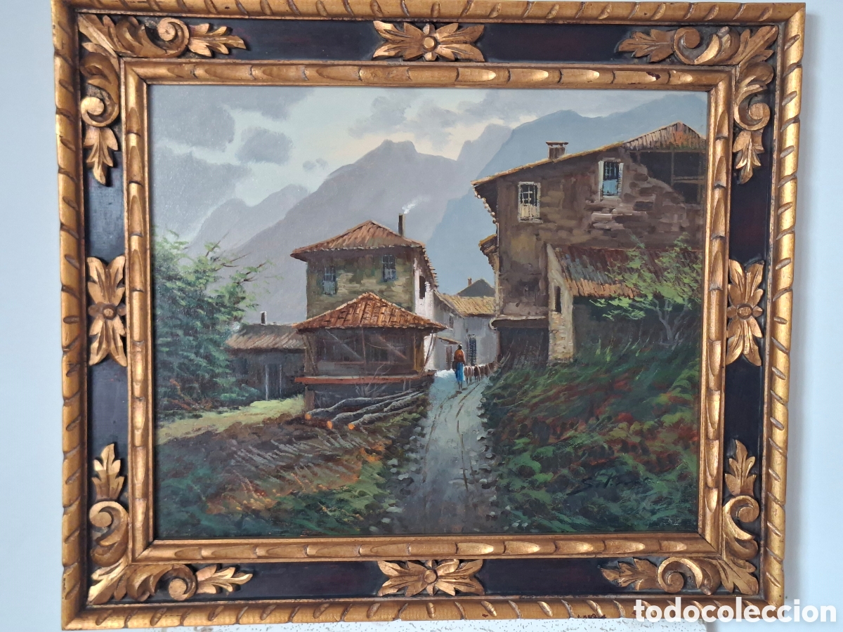 Arte: Pintura paisajistica rural. Marco de calidad. Firmado, no reconozco firma