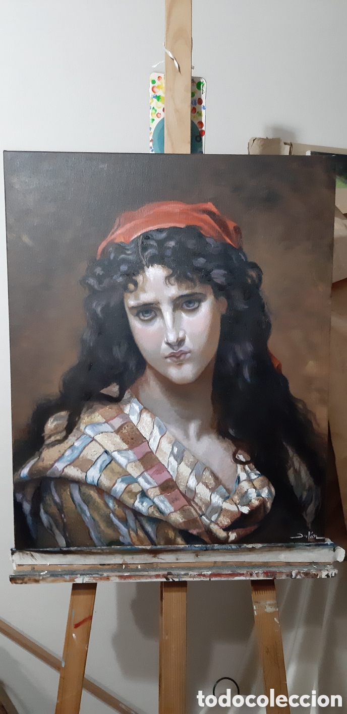 Arte: &Oacute;leo lienzo figura mujer