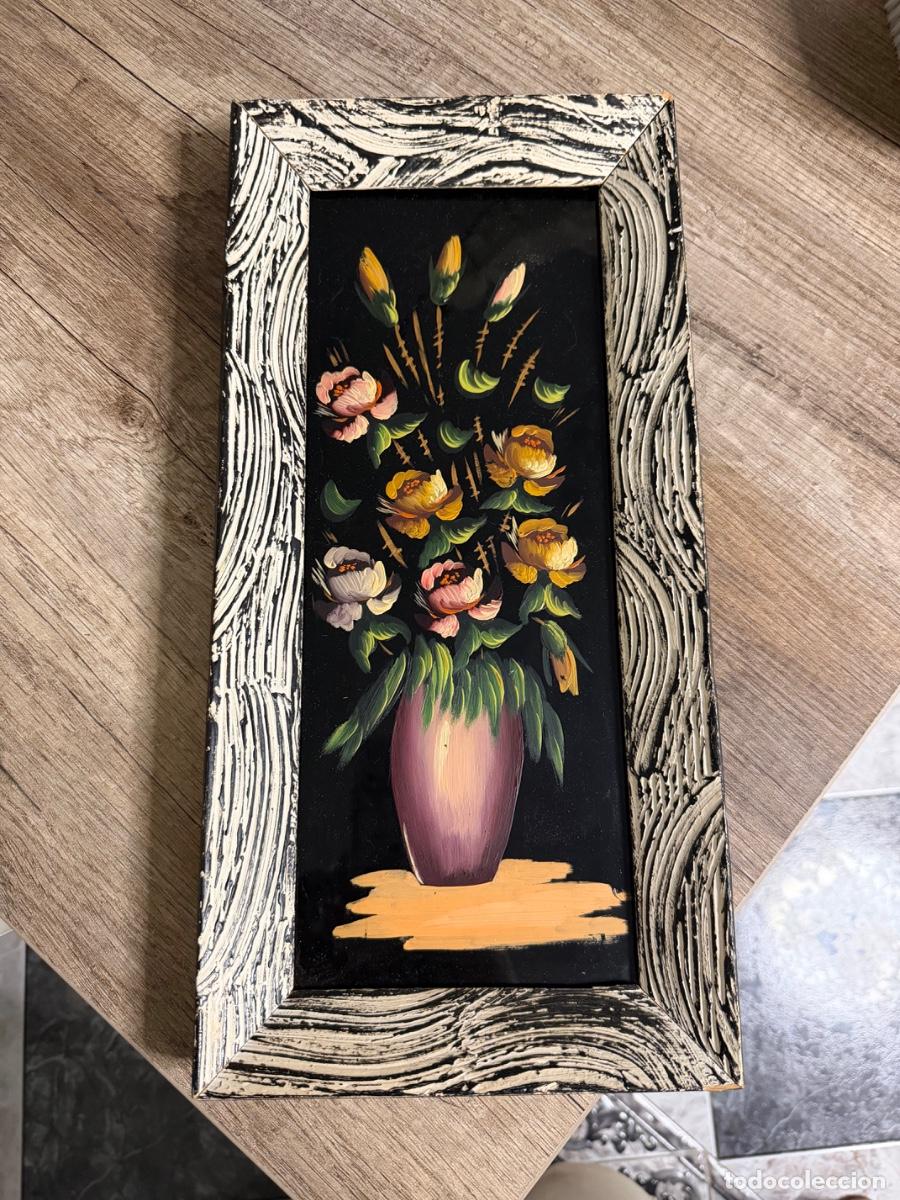 Arte: Cuadro de flores antiguo