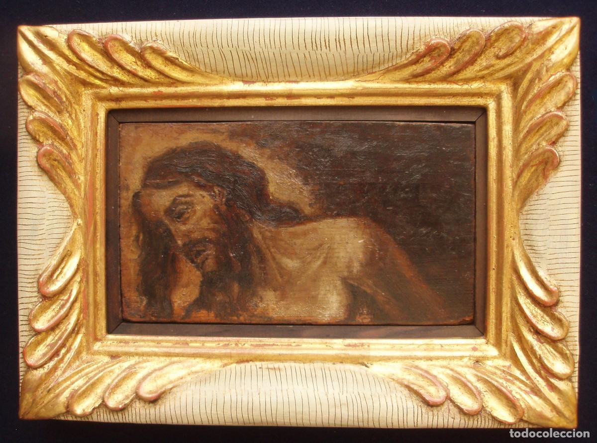 Arte: CRISTO, ATADO A LA COLUMNA. ANTES DE SER PRESENTADO COMO ECCE HOMO. &Oacute;LEO SOBRE TABLA. SIGLO XVIII.
