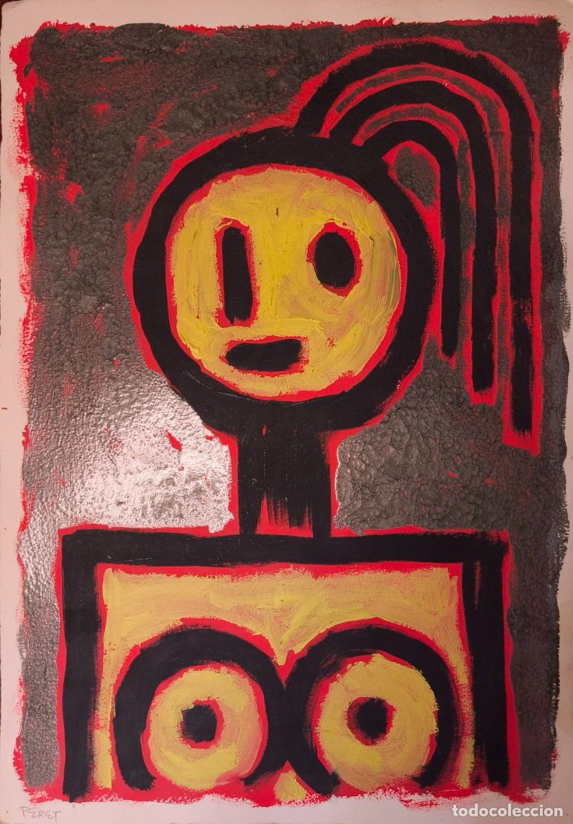 Arte: &rdquo;Retrato&rdquo; - PERET (Pere Torrent) - 1980-1990 aprox. - T&eacute;cnica mixta sobre papel - Firmado