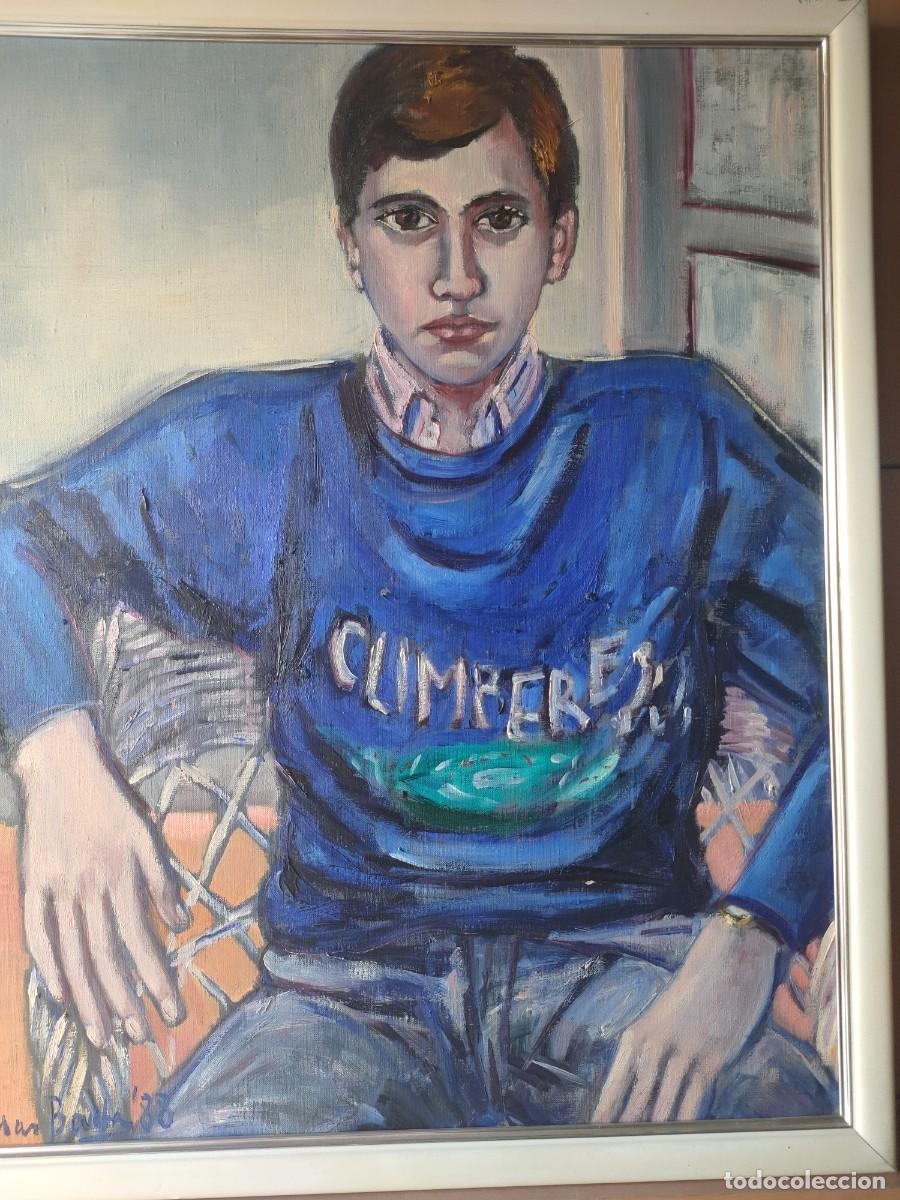 Arte: Retrato de joven &oacute;leo sobre tela firmado en 1988