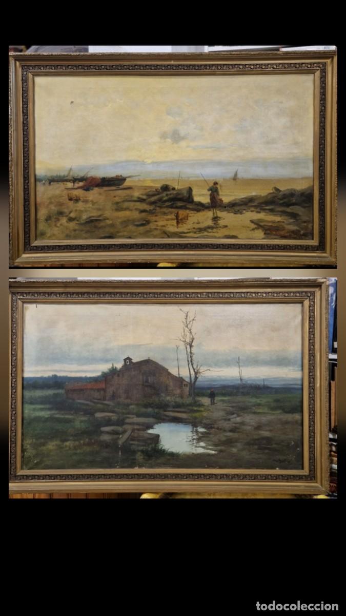 Arte: Dos &oacute;leos sobre tela del siglo XIX, firmados por M. Soler.