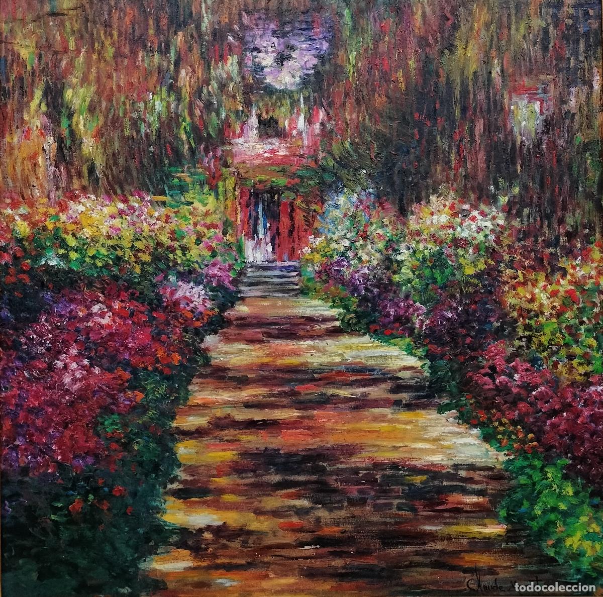 Arte: EL JARD&Iacute;N DE GIVERNY. A PARTIR DE MONET. LE MIROIR DES MA&Icirc;TRES. &Oacute;LEO SOBRE LIENZO, FRANCIA. XX.