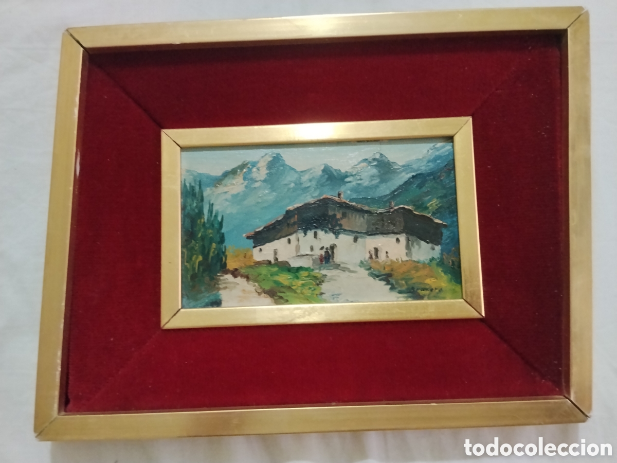 Arte: Cuadro al OLEO ANTIGUO ENMARCADO EN MADERA Y VIDRIO