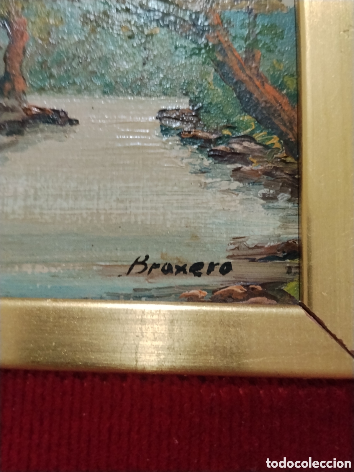 Arte: Cuadro al OLEO ANTIGUO ENMARCADO EN MADERA Y VIDRIO - Foto 3