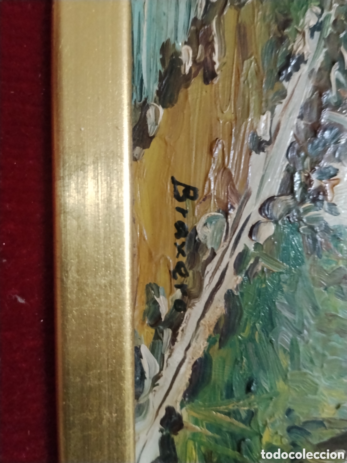 Arte: Cuadro al OLEO ANTIGUO ENMARCADO EN MADERA Y VIDRIO - Foto 3