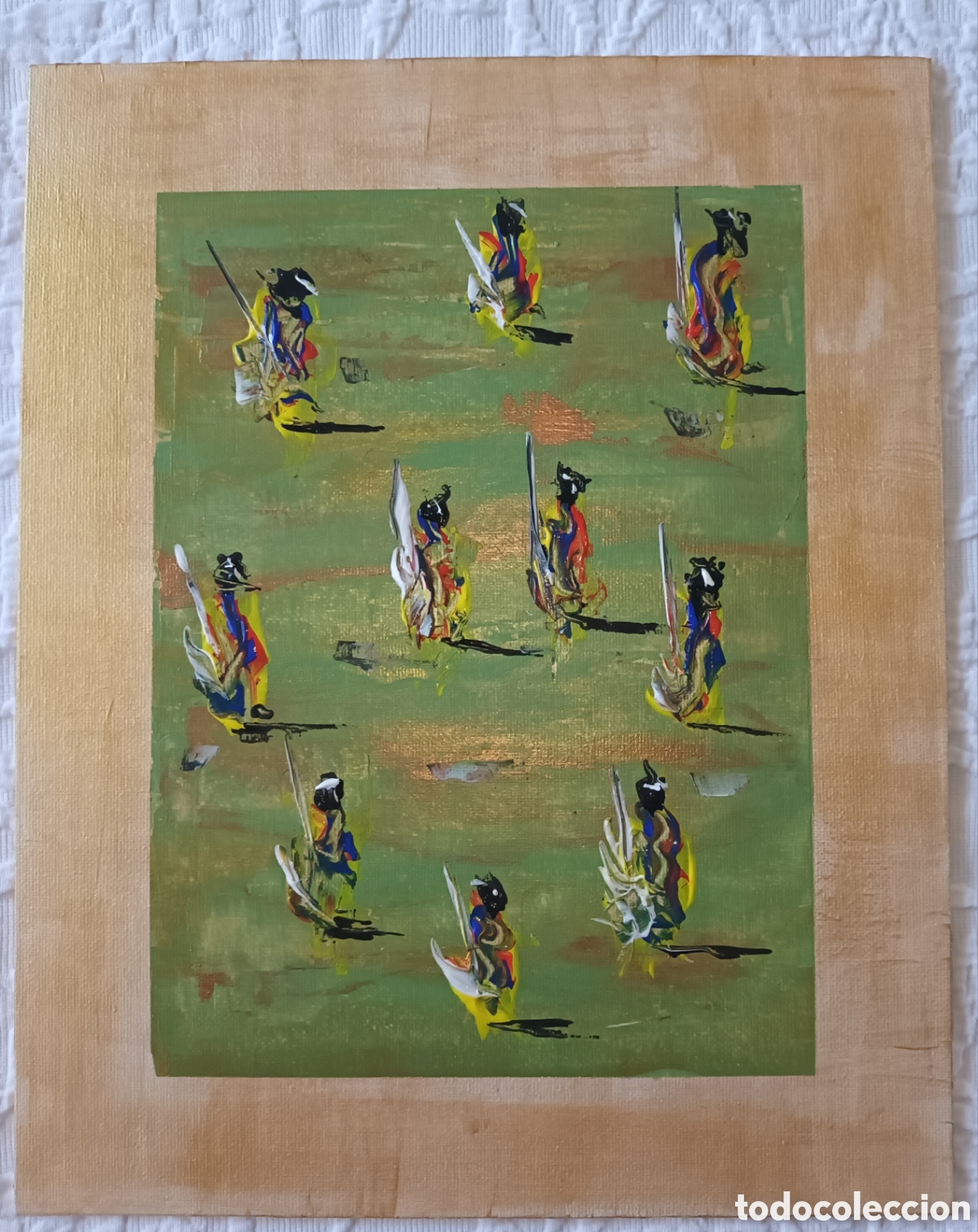 Arte: Cuadro en lienzo abstracto orginal 24x30cm hecho a mano de mi colecci&oacute;n particular