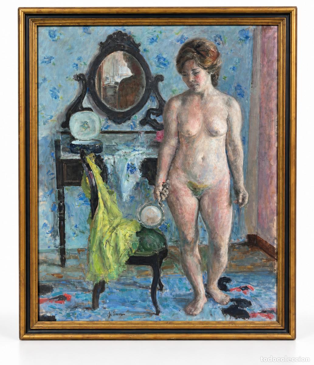 Arte: GABINO REY (1928 - 2006) - DESNUDO DE PIE - 1,46 X 1,14 CM - SALA PAR&Eacute;S - DE MUSEO