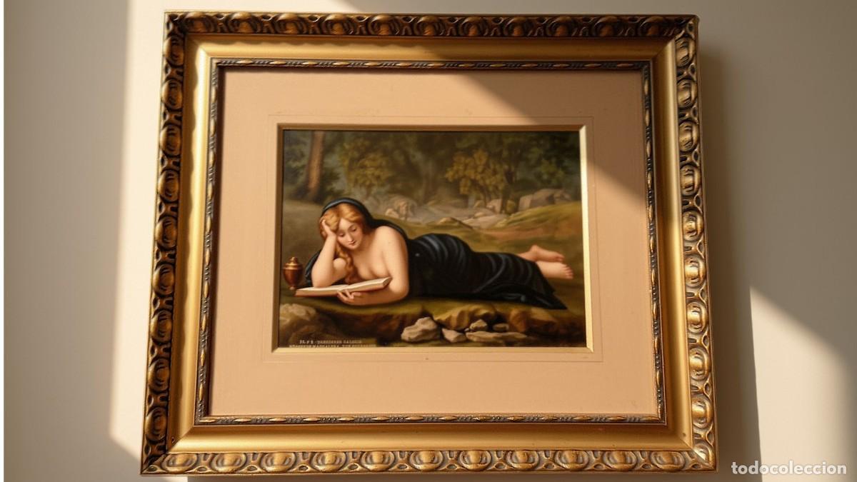 Kunst: Cuadro lamina La Magdalena Penitente en el Desierto, de Correggio, a&ntilde;os 70.