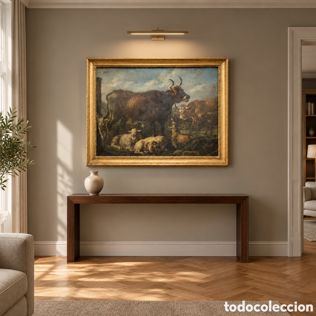 Arte: OLEO SOBRE LIENZO. SIGLO XVIII. MEDIDAS OBRA 72 &times; 60 CM . REENTELADO . MEDIDAS CON MARCO 82&times;69 CM