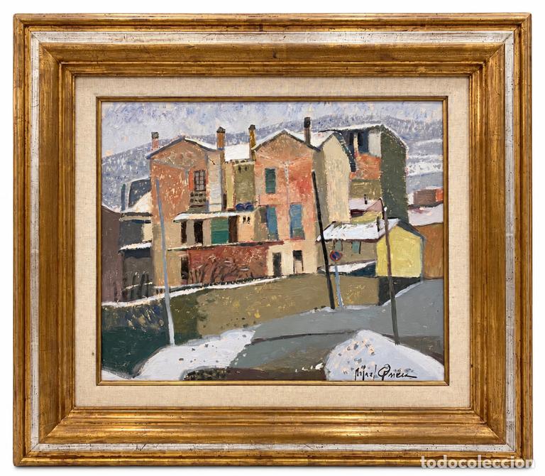 Kunst: RAFAEL GRIERA (1934 - 2018) - VISTA URBANA CON NIEVE - OLEO LIENZO - 50 X 60 CM.