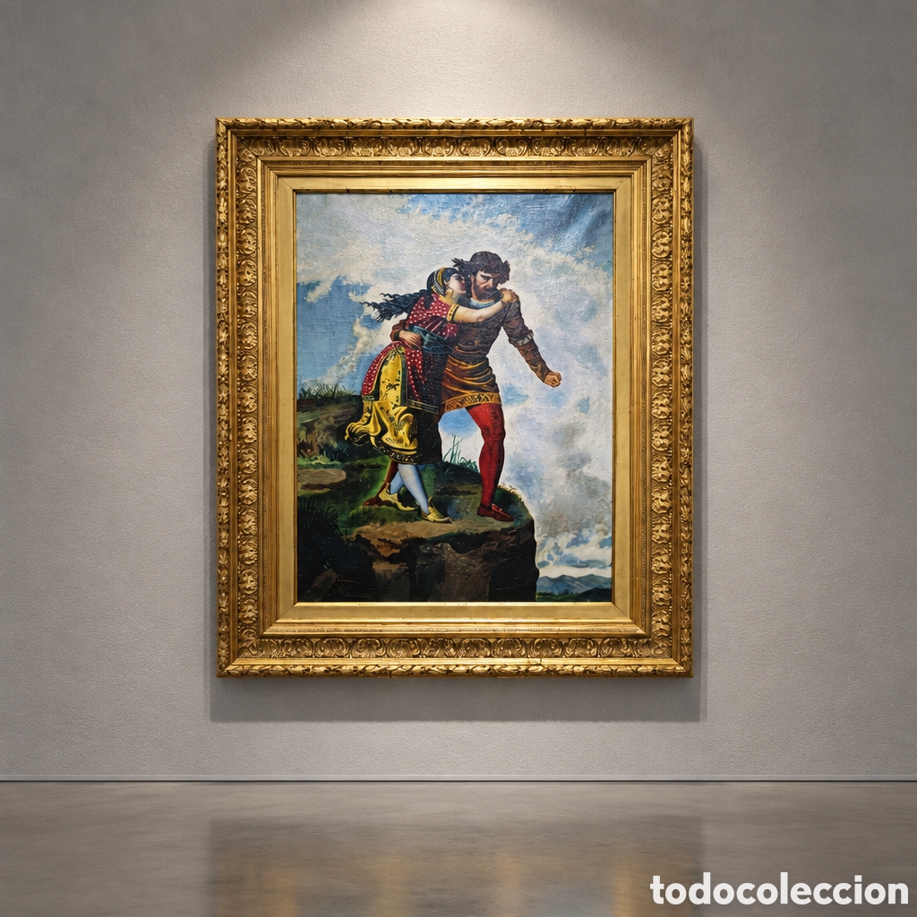 Arte: LA PE&Ntilde;A DE LOS ENAMORADOS .MALAGA.ANTEQUERA.OLEO SOBRE LIENZO . FIRMADO M.GANANCIAS