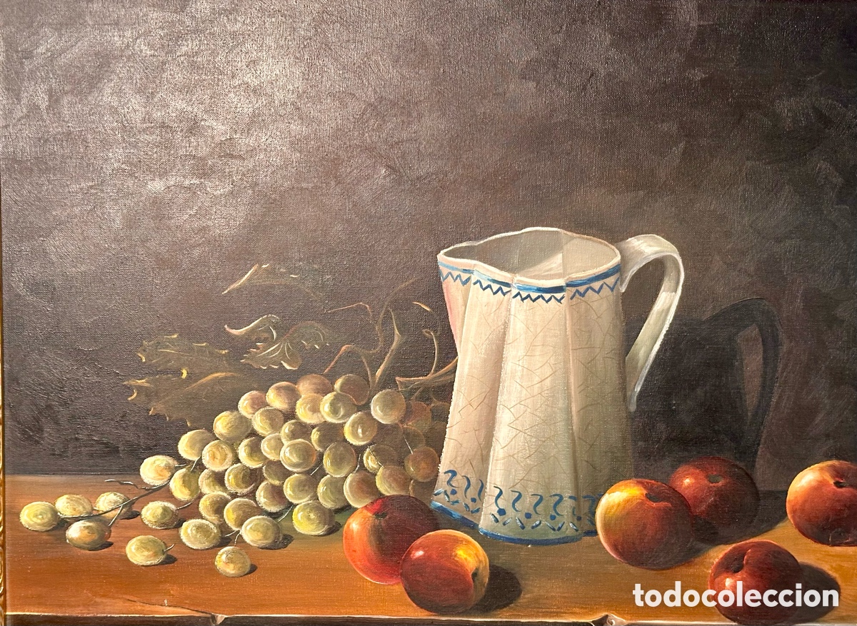 Arte: CUADRO BODEG&Oacute;N. C. G. VELASCO. 1973. 80x65 cms. DEDICATORIA. - Foto 2