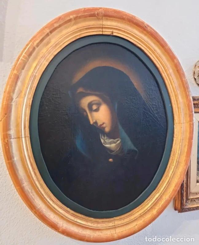 Arte: Antiguo Cuadro virgen del dedo. - Foto 3