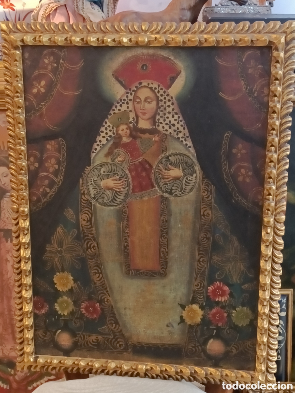 Arte: Virgen Cuzque&ntilde;a, oleo sobre lienzo, S. XX.