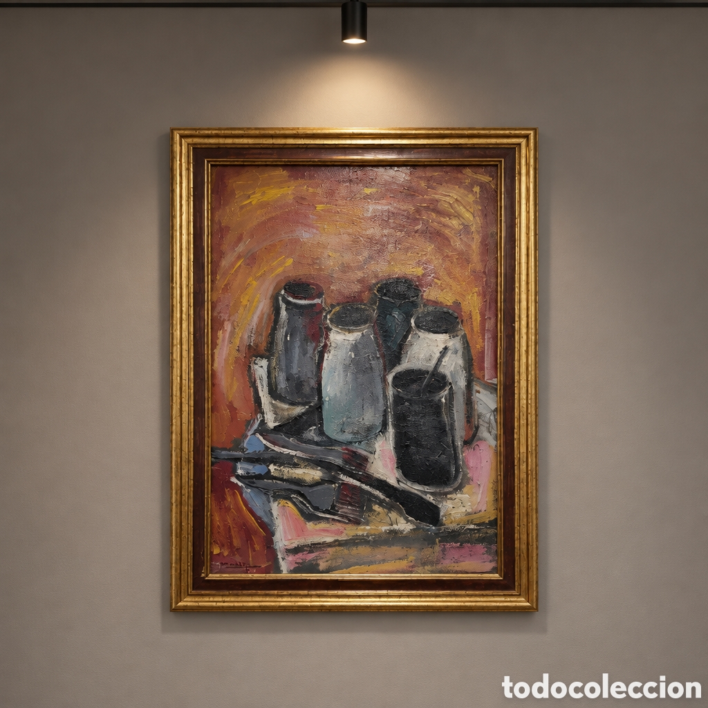 Arte: RAFAEL ALVARADO . OLEO SOBRE TABLA DEL A&Ntilde;O 1985. MALAGA. 117&times; 81 CM CON MARCO
