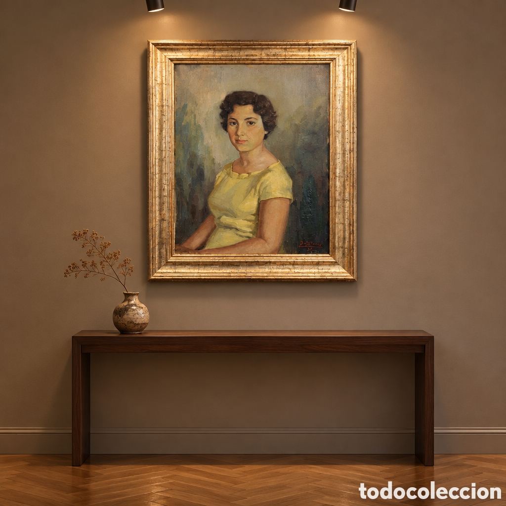 Arte: ALFONSO DE LA TORRE (1928 - 1989) MALAGA - OLEO SOBRE LIENZO.MEDIDAS CON MARCO 77 X 63 CM