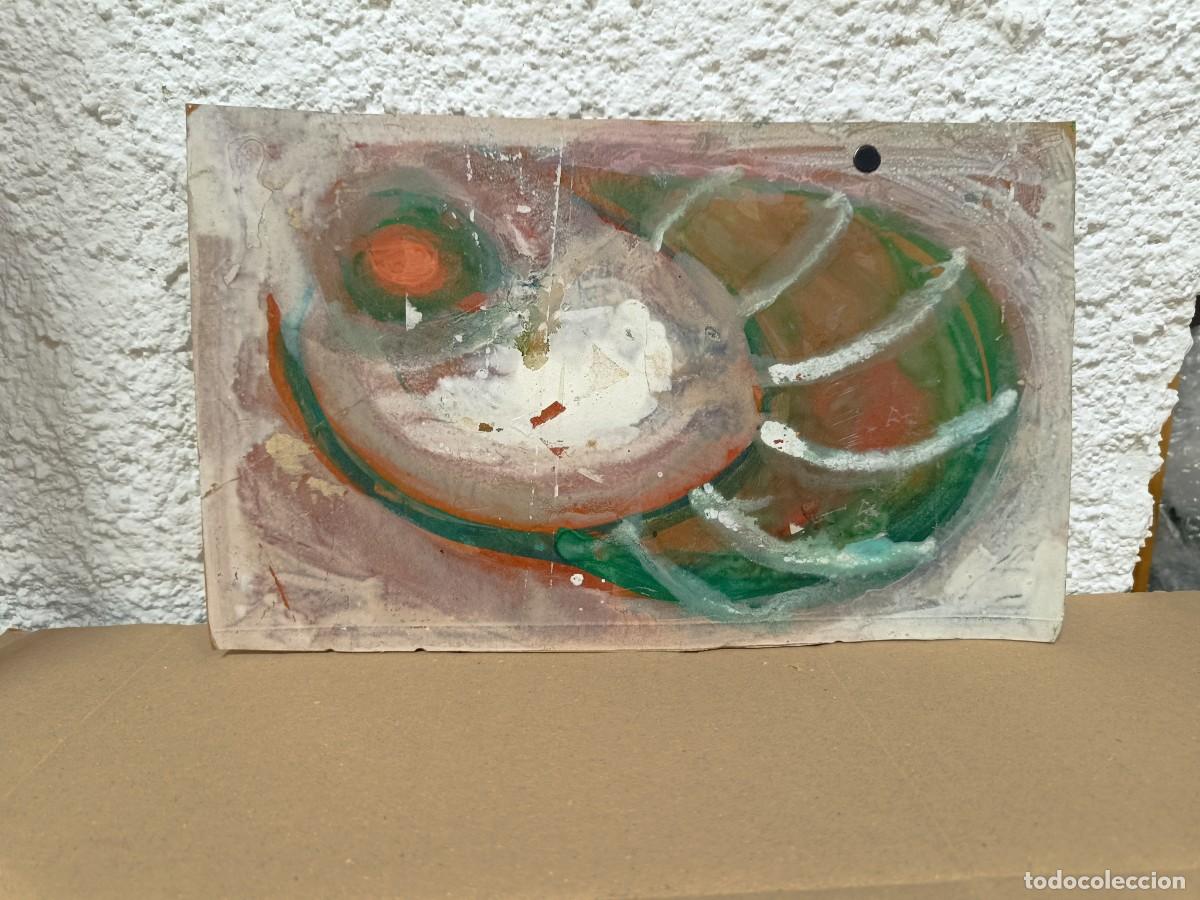 Arte: ANTIGUO OLEO SOBRE CARTON, TECNICA MIXTA, ABSTRACTO, ANONIMO , A IDENTIFICAR -P28