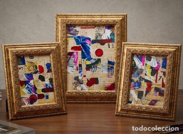 Arte: TRIPTICO PINTURAS ENMARCADAS ARTE ABSTRACTO