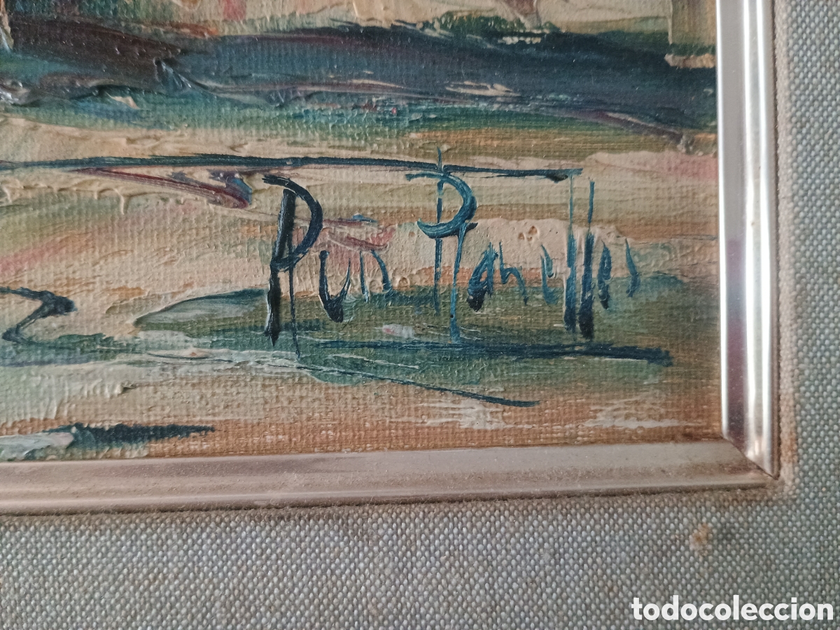 Arte: CUADRO DE BARCOS VARADOS PINTOR PLANELLES