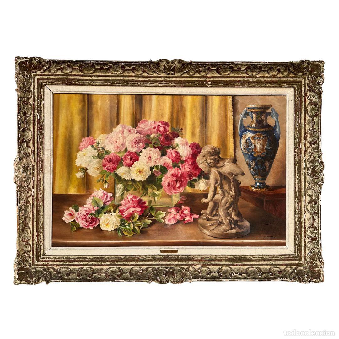 Arte: &ldquo;Bodeg&oacute;n de rosas y jarr&oacute;n&rdquo; Solange Devienne, s. XX &ndash; Francia