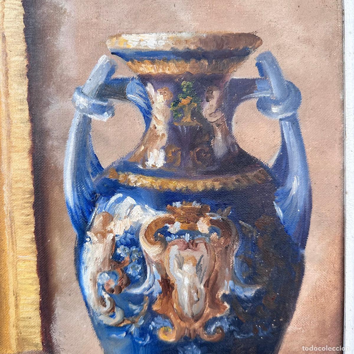Arte: &ldquo;Bodeg&oacute;n de rosas y jarr&oacute;n&rdquo; Solange Devienne, s. XX &ndash; Francia - Foto 11