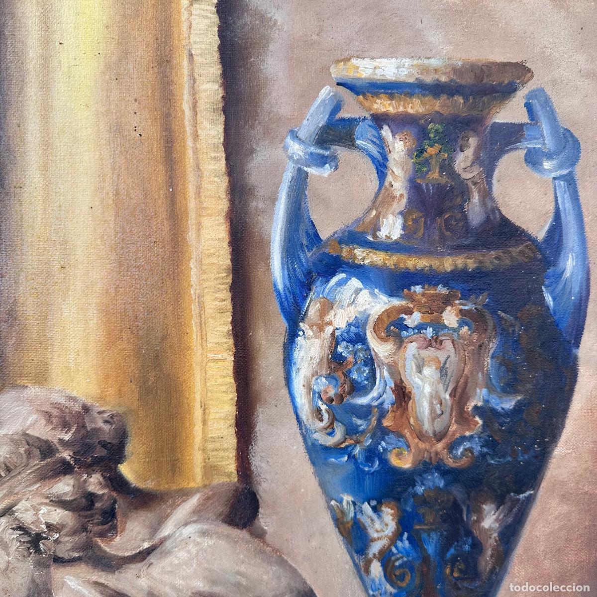 Arte: &ldquo;Bodeg&oacute;n de rosas y jarr&oacute;n&rdquo; Solange Devienne, s. XX &ndash; Francia - Foto 16