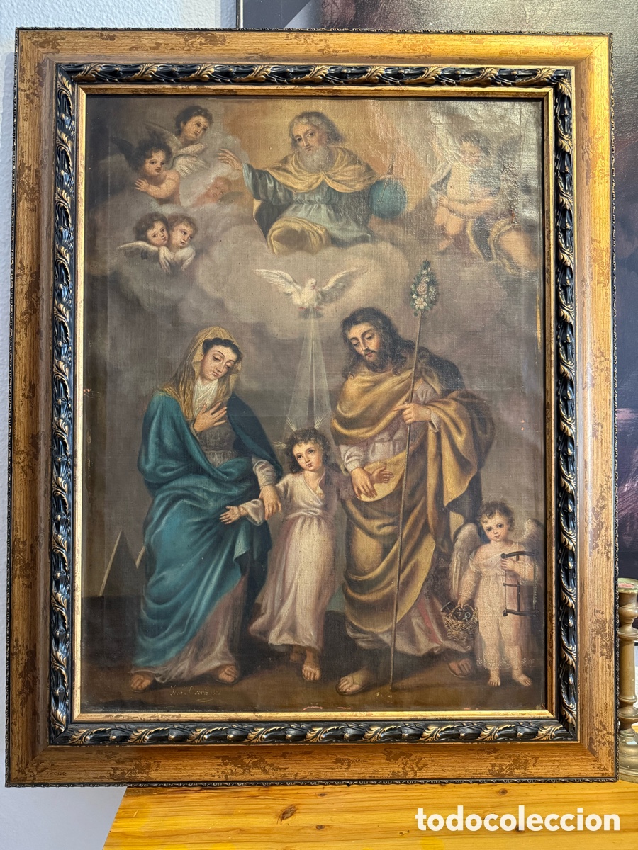 Arte: &Oacute;leo Sagrada Familia - Francisco Osorio 1877 (65x85 cm)