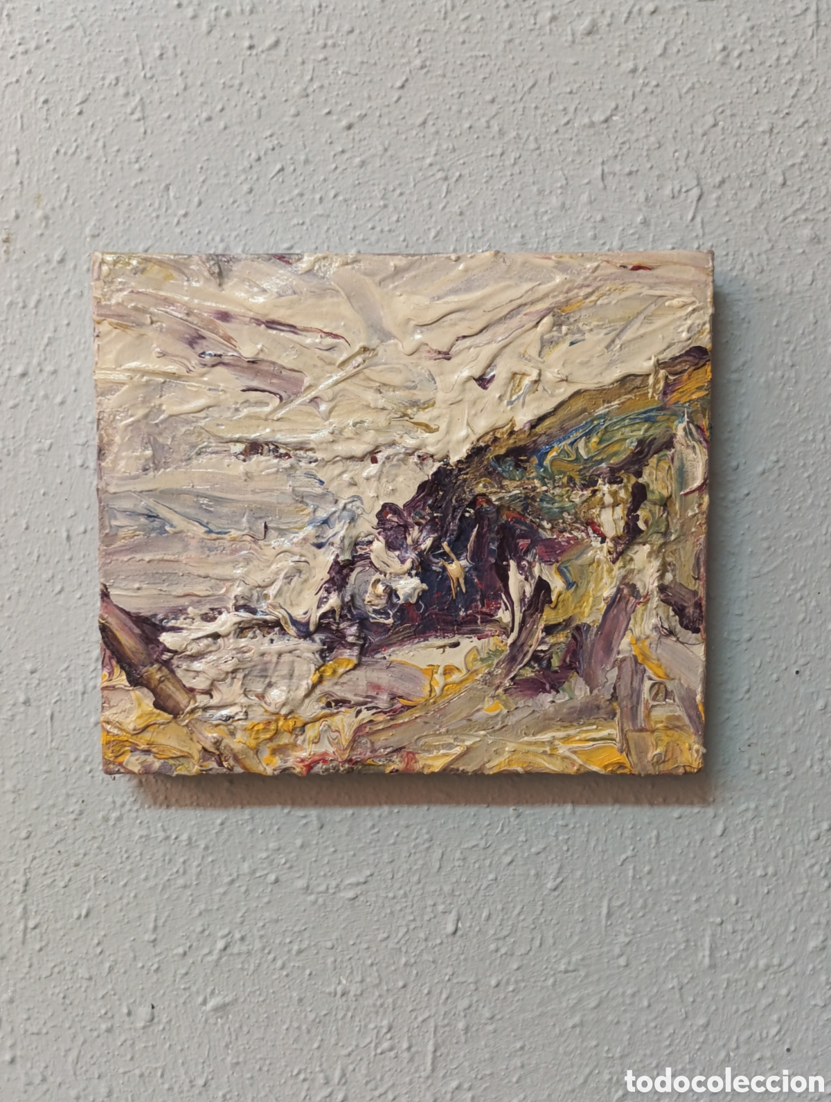 Arte: Cuadro original al &oacute;leo pintura materica paisaje expresinista Marina
