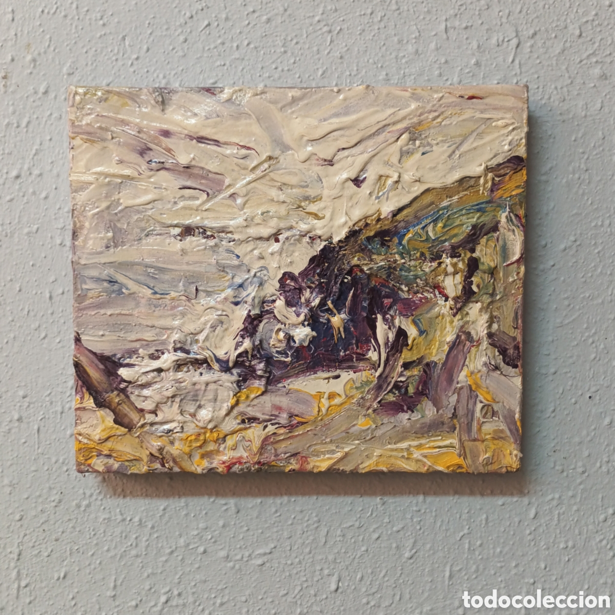 Arte: Cuadro original al &oacute;leo pintura materica paisaje expresinista Marina