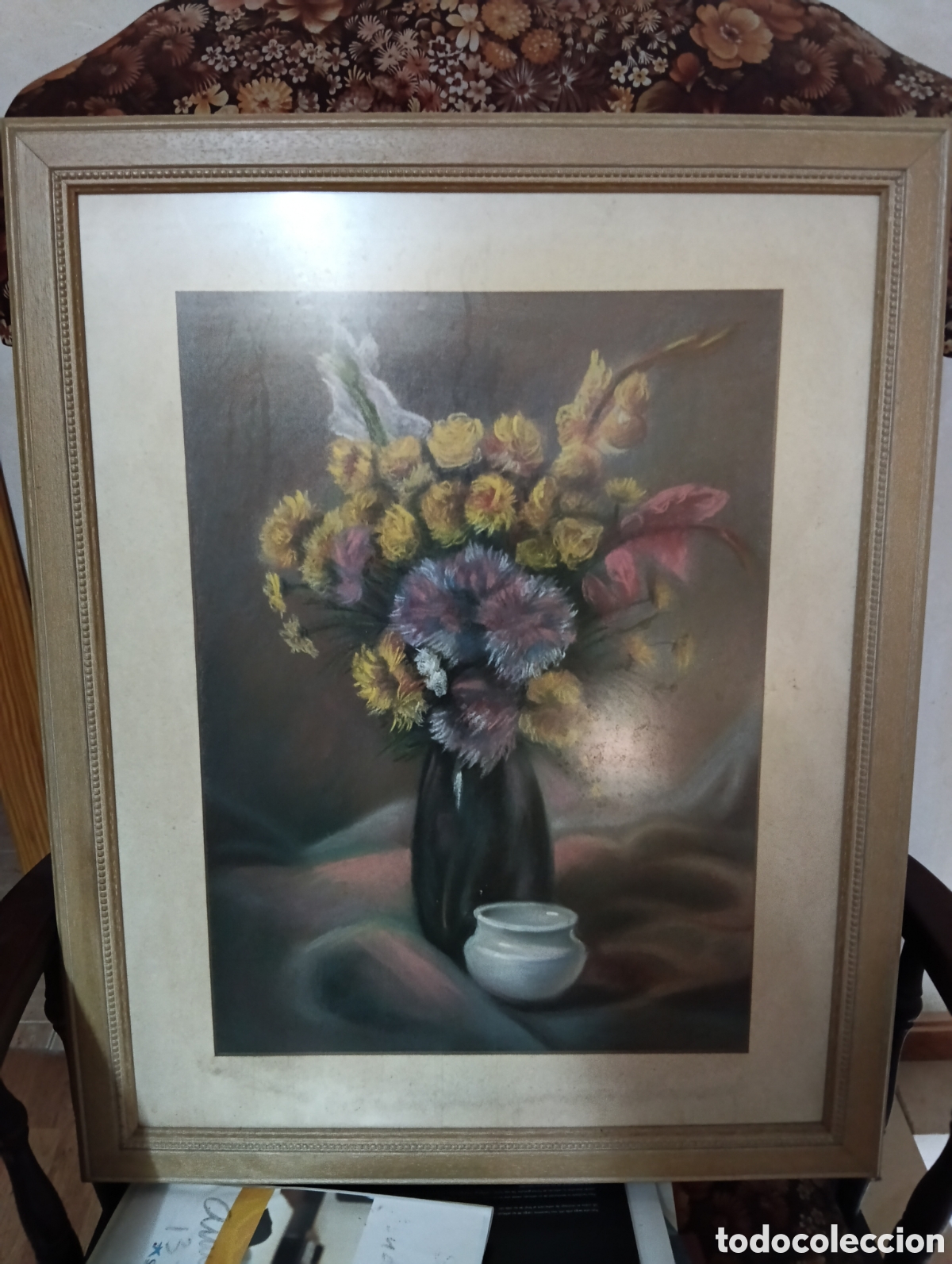 Arte: Cuadro Jarr&oacute;n con Flores . Firmado. Medidas 62x50