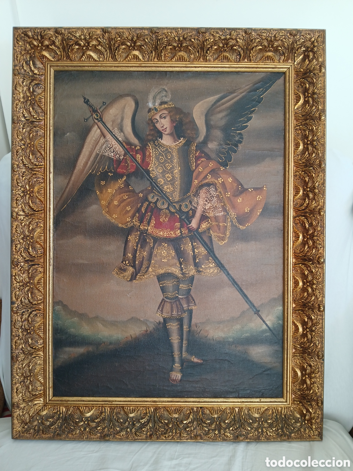 Arte: Cuadro Arcangel Escuela Cuzque&ntilde;a