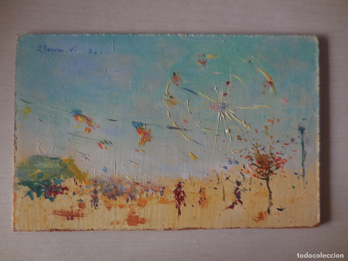Arte: OLEO SOBRE TABLA. VICENTE ALONSO. FERIA. C. 1960