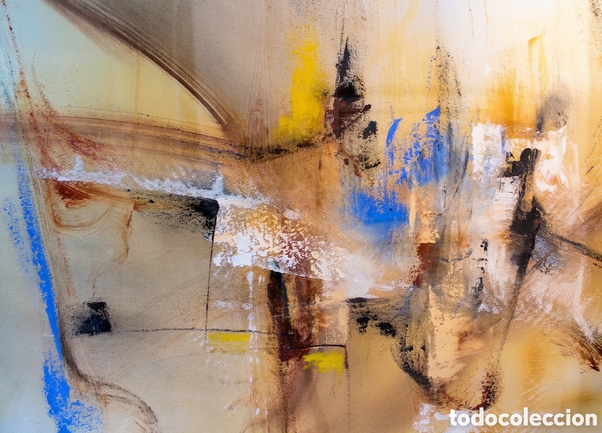 Arte: Magn&iacute;fica Pintura Abstracta Contempor&aacute;nea &ndash; Adquirida en Fortaleza (Brasil, 2024) &ndash; &Oacute;leo / Mixta Fir