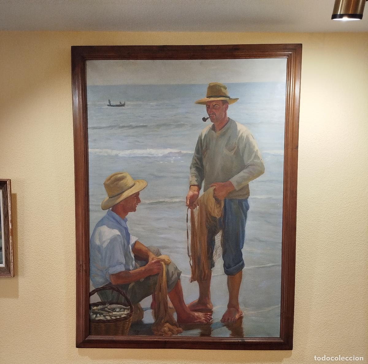 Arte: &rdquo;Pescadores&rdquo; de Alfredo Claros Garc&iacute;a &mdash; &Oacute;leo sobre lienzo de gran formato