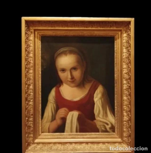 Arte: Cuadro. &Oacute;leo. Amalia Lindegren (Suecia, 1814-1891) 46x35 cms