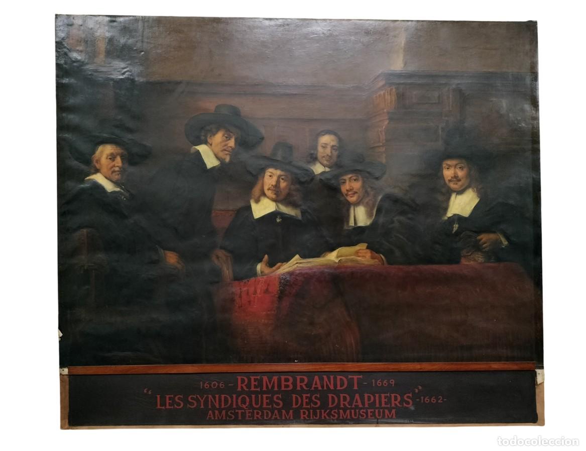 Arte: LOS S&Iacute;NDICOS DE LOS PA&Ntilde;EROS. A PARTIR DE REMBRANDT. COPIA AN&Oacute;NIMA. &Oacute;LEO SOBRE LIENZO. EUROPA. XIX-XX