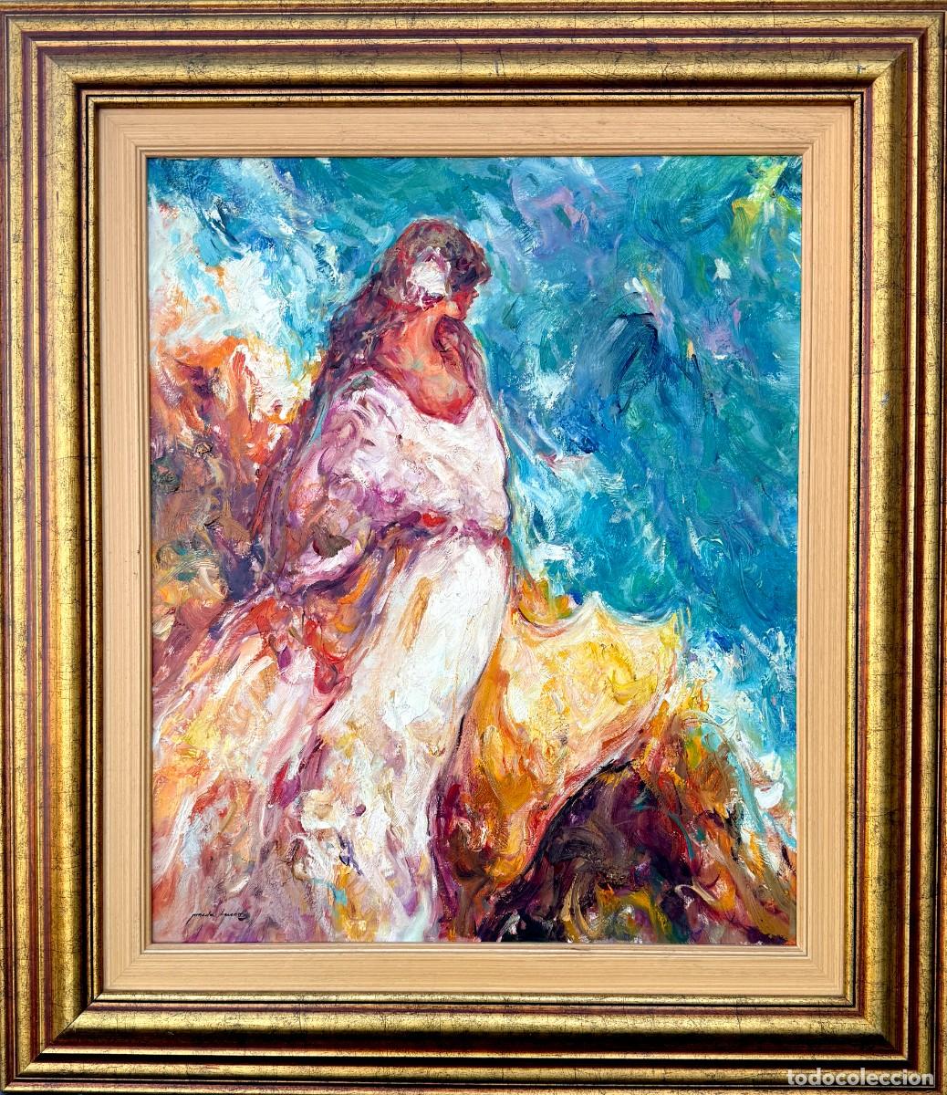 Arte: Jos&eacute; Antonio Pineda Bueno - &ldquo;Posado&rdquo; - &oacute;leo sobre lienzo - figura femenina - 65 x 54 cm