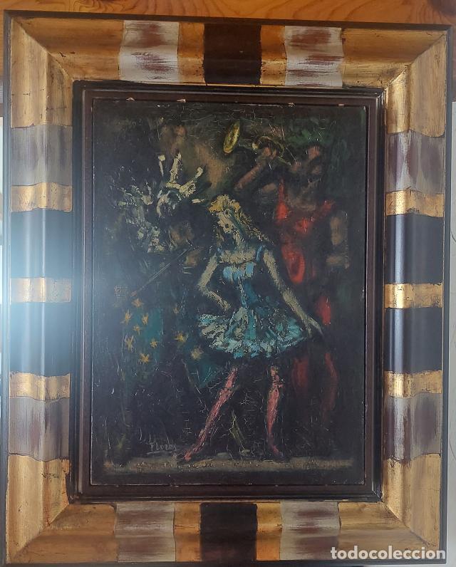 Arte: &Oacute;leo original de Pedro Flores (1897-1967) - &rdquo;Le cirque&rdquo; (Escuela de Par&iacute;s)