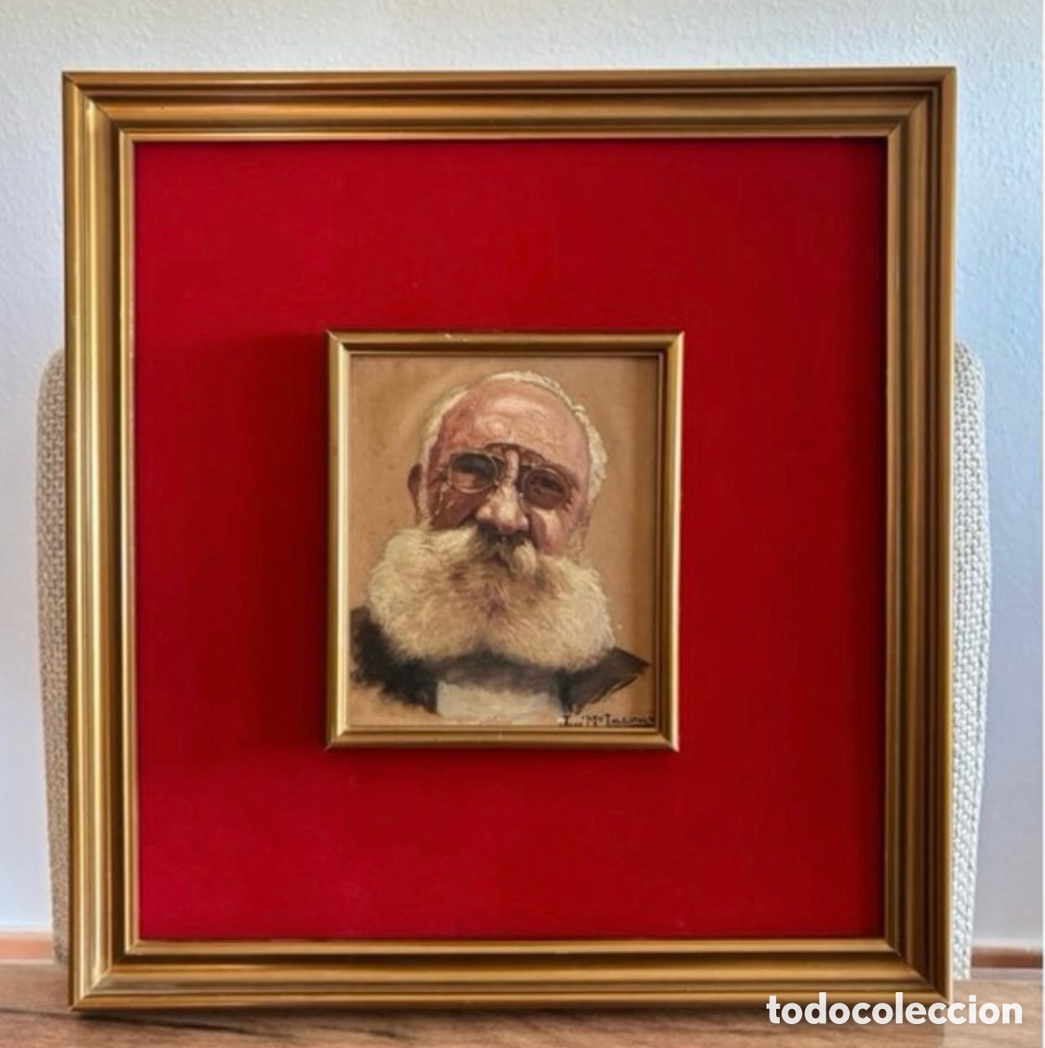 Arte: &Oacute;leo retrato anciano - Siglo XIX