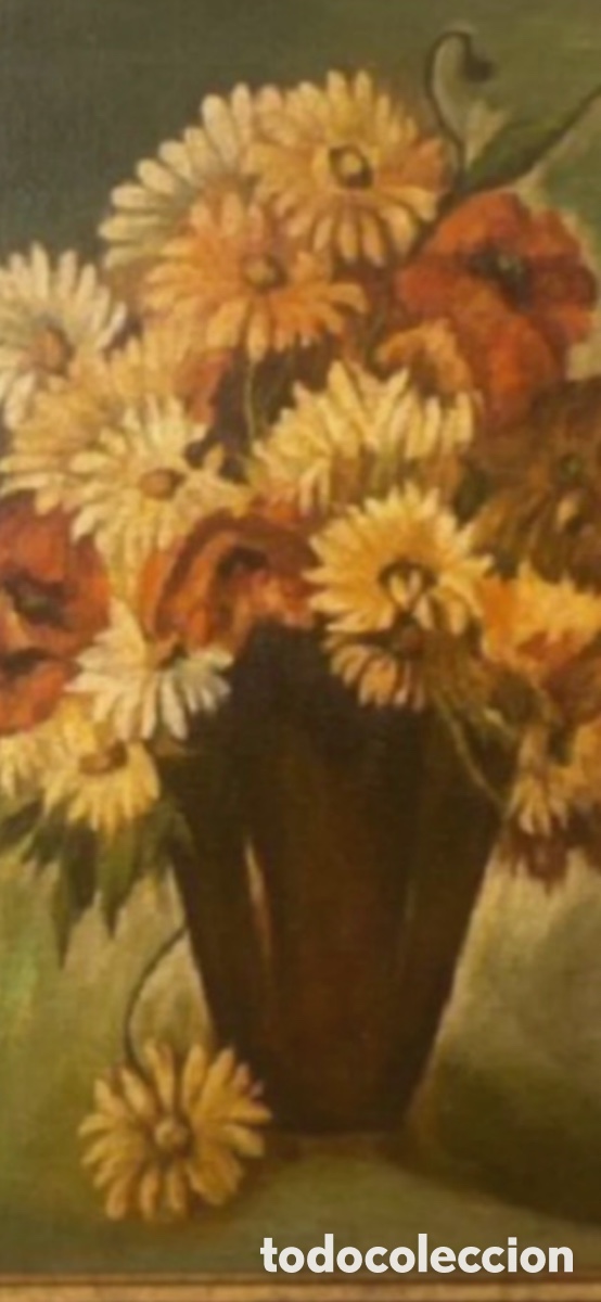 Arte: Flores . Oleo sobre lienzo - Foto 2