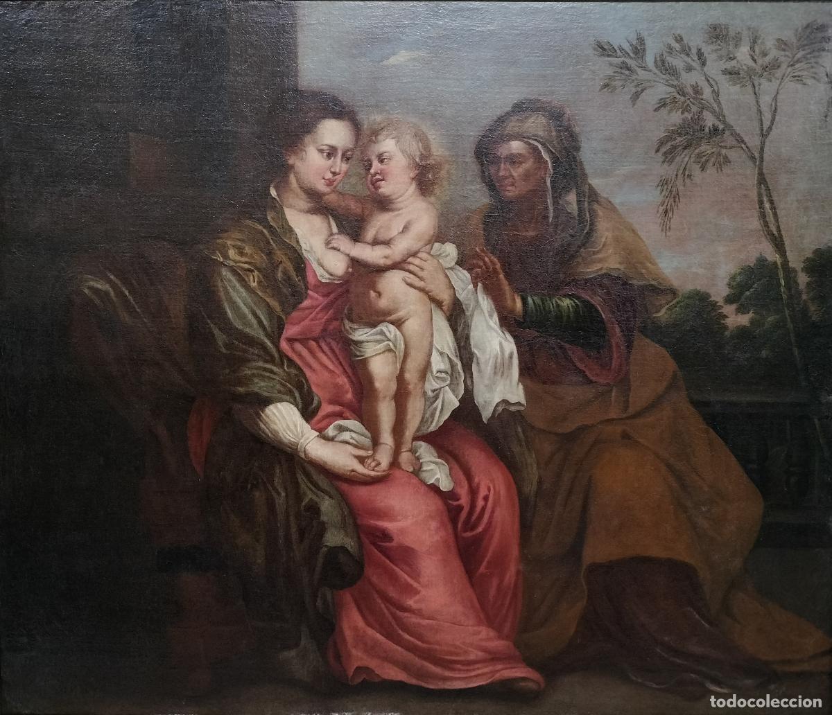 Arte: VIRGEN CON EL NI&Ntilde;O Y SANTA ANA. AN&Oacute;NIMO. &Oacute;LEO SOBRE LIENZO. ESCUELA FLAMENCA O ESPA&Ntilde;OLA. XVII-XVIII
