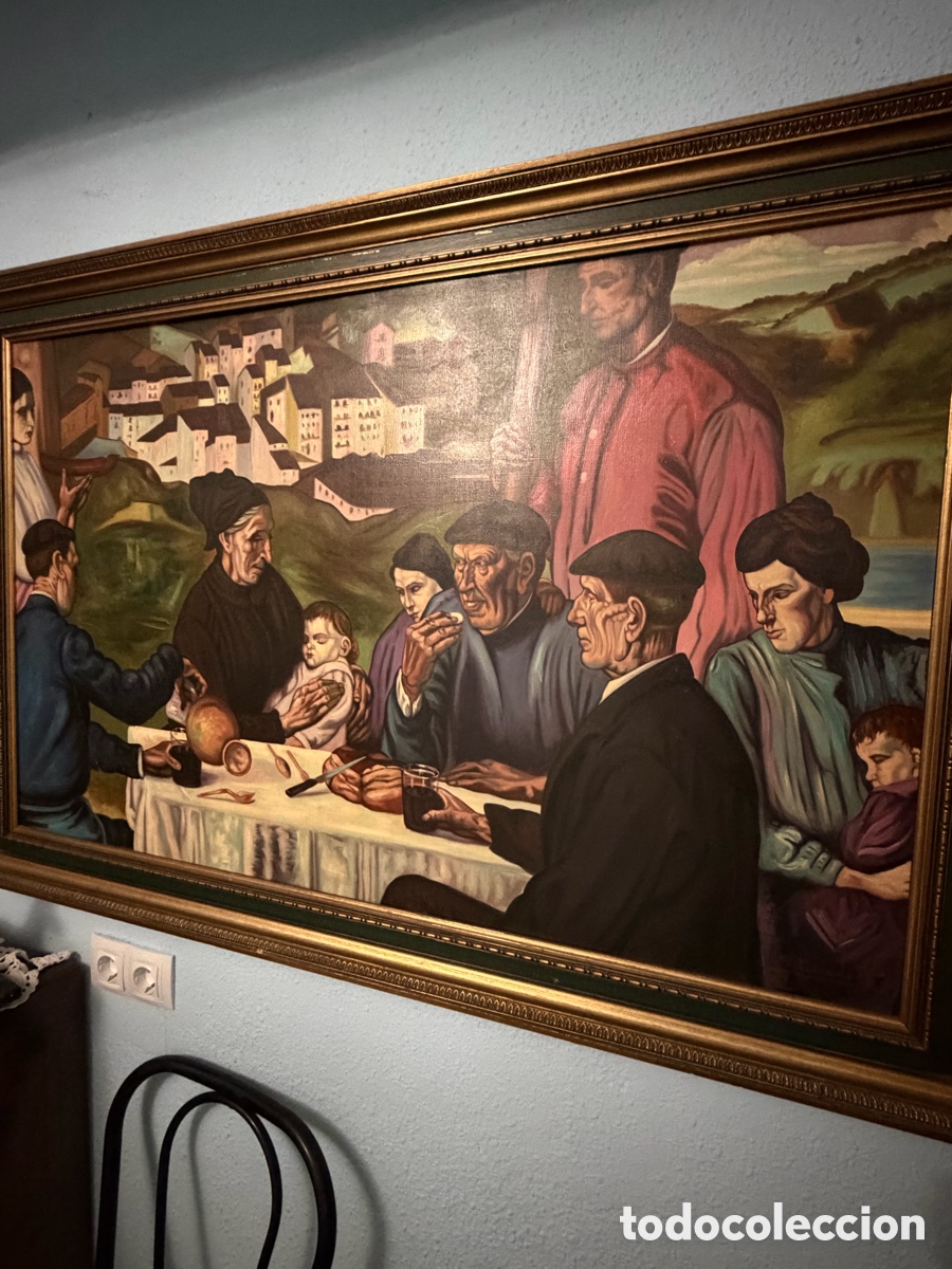 Arte: Pintura escuela vasca gran formato estilo zuloaga