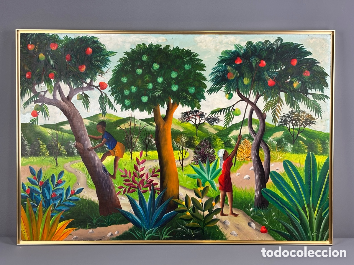 Arte: FERNAND PIERRE (Haiti 1919-2002) - OLEO SOBRE TABLEX - ARTE NA&Iacute;F DEL CARIBE