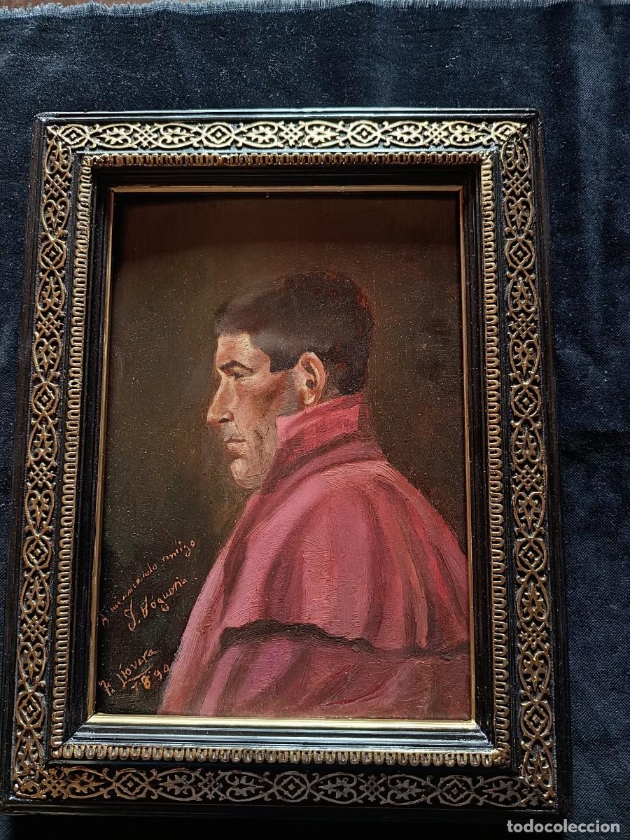 Arte: Magn&iacute;fico retrato de caballero oleo sobre tabla del pintor Jos&eacute; Llover&aacute; I Buffill firmado 1890