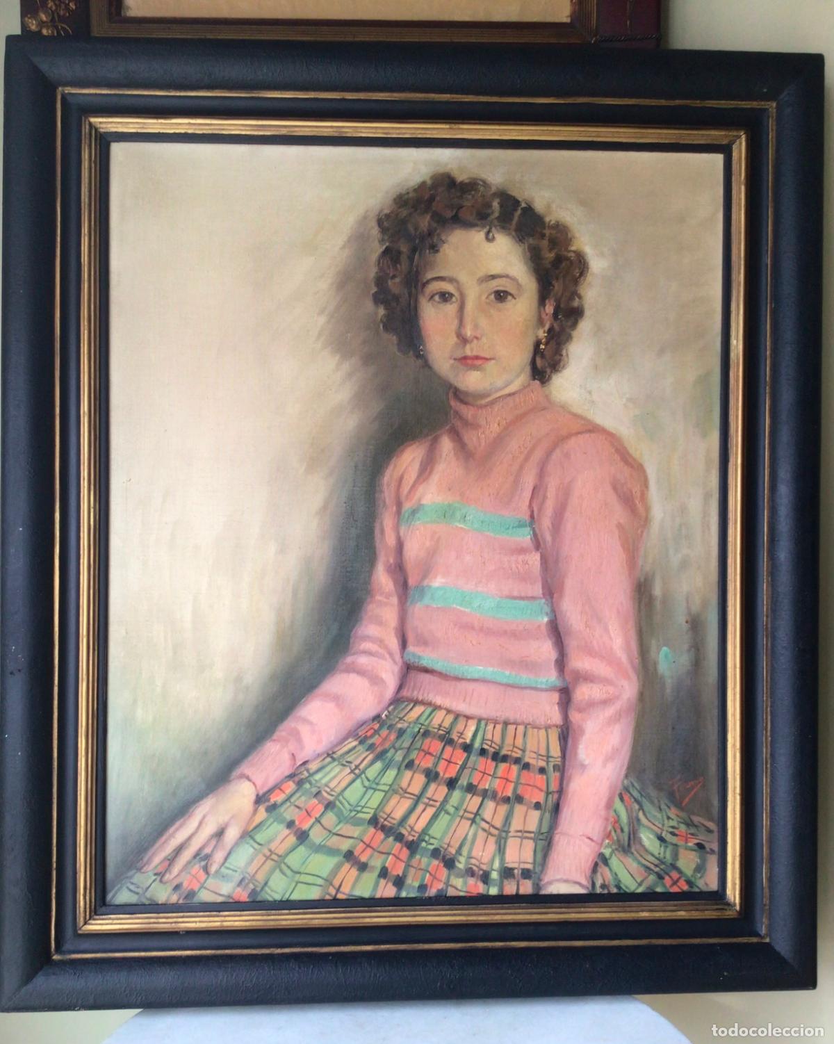 Arte: ANTIGUA PINTURA ART DECO , RETRATO DE JOVEN , OLEO SOBRE LIENZO FIRMADO
